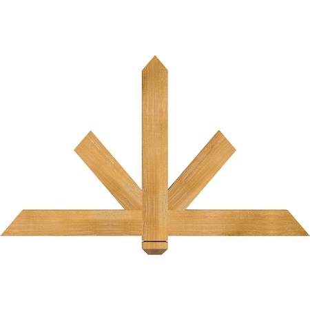 Ekena Millwork Kennewick Rough Sawn Timber Gable Bracket, Western Red Cedar, 48"W x 28"H x 2"D x 4"F, 14/12 Pitch GBW048X28X0204KEN00RWR